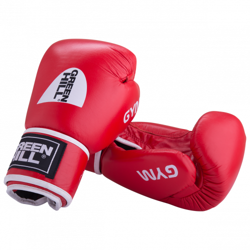 Перчатки боксерские GYM BGG-2018, 14oz, кожа, красные