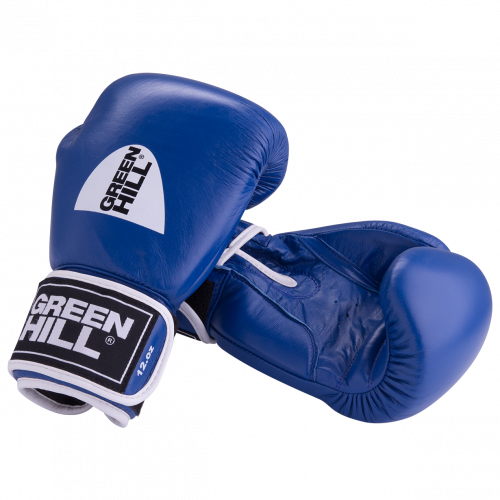 Перчатки боксерские GYM синие BGG-2018, 8oz, кожа, синие