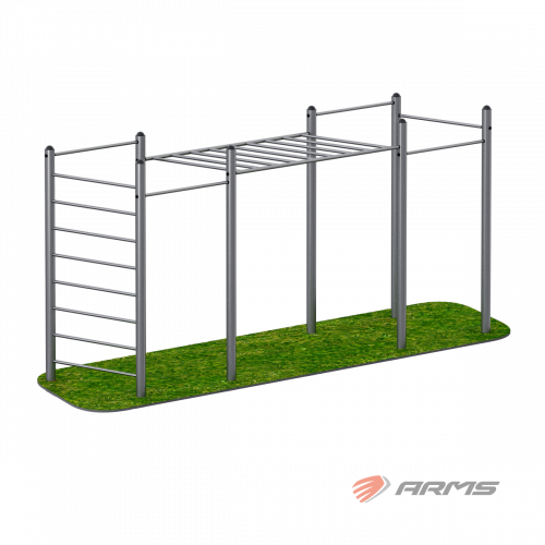 Рукоход с турниками и шведская стенка ARWOK016.1, Стойки d 89 мм.