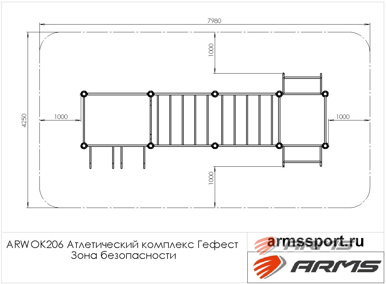 Атлетический комплекс Гефест ARWOK206, Стойки d 108 мм. — изображение 3