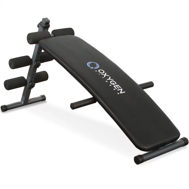 СКАМЬЯ ДЛЯ ПРЕССА ИЗОГНУТАЯ ДОМАШНЯЯ OXYGEN FITNESS EVERETT ЧЕРНАЯ