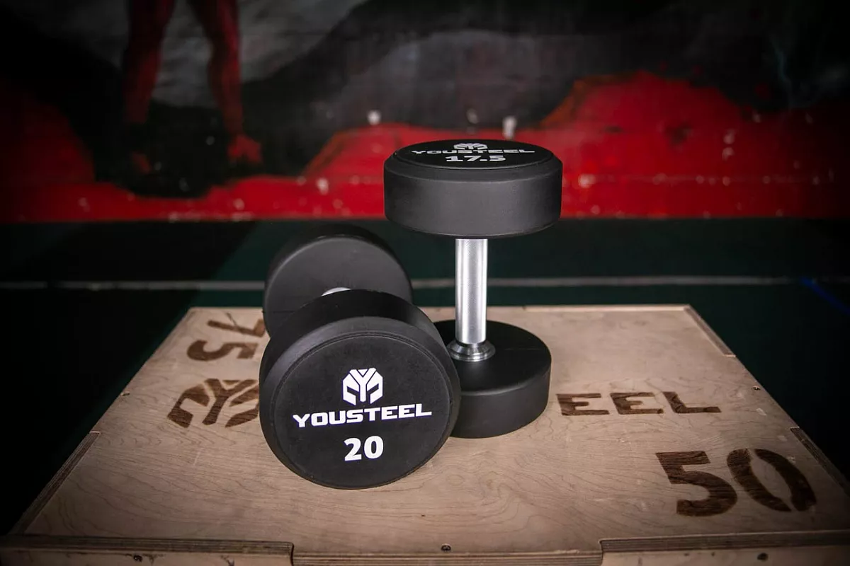 Гантель круглая PU-полиуретановая 30 кг YOUSTEEL — изображение 4