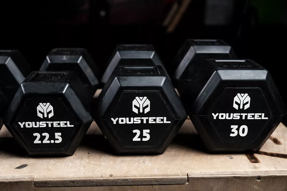 Гантели гексагональные обрезиненные YOUSTEEL 12.5 кг — изображение 4