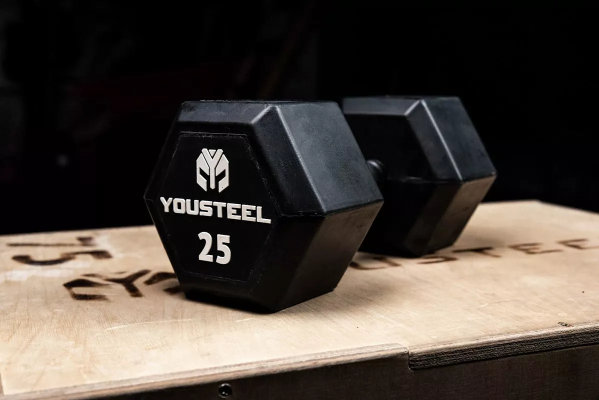 Гантели гексагональные обрезиненные YOUSTEEL 12.5 кг — изображение 6