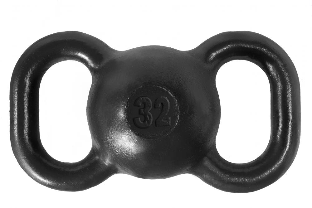 Гиря двуручная 32 кг черная ProfiGym ГДЧ-32