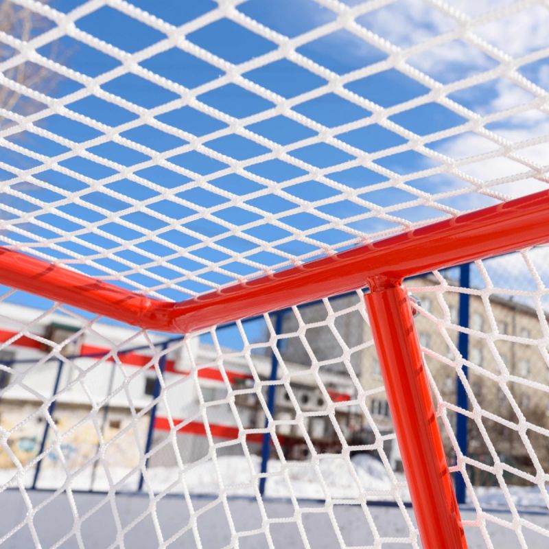 Сетка хоккей яч. 40*40 (1,25*1,85*1,30м) d=6,0мм, цвет белый ПА, (пара). — изображение 2