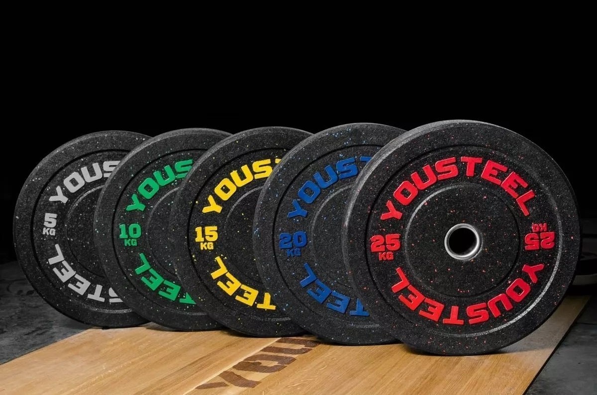 Диск для штанги HI-TEMP 5кг с цветными вкраплениями YOUSTEEL — изображение 2