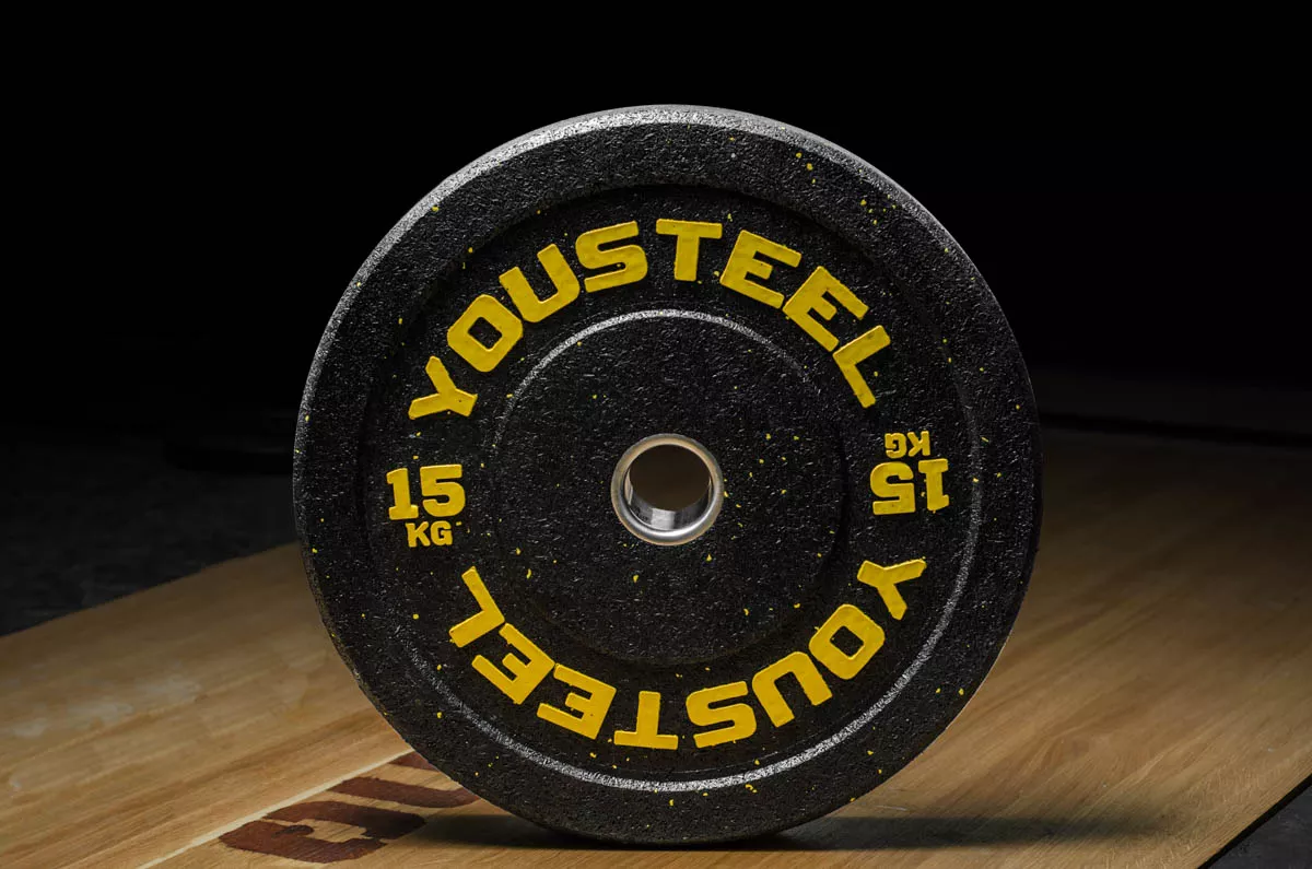 Диск для штанги HI-TEMP 15 кг с цветными вкраплениями YOUSTEEL