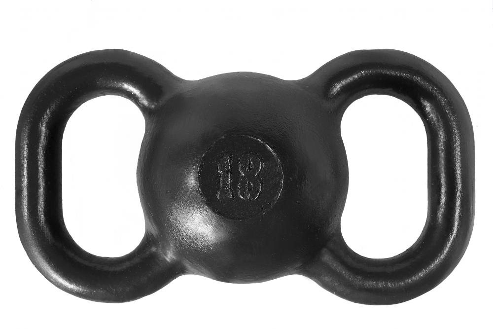 Гиря двуручная 18 кг черная ProfiGym ГДЧ-18