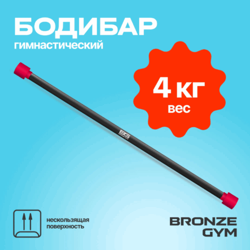 ПАЛКА ГИМНАСТИЧЕСКАЯ ПРОФЕССИОНАЛЬНАЯ BRONZE GYM БОДИБАР, 4 КГ