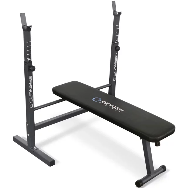 СКАМЬЯ ДЛЯ ЖИМА СО СТОЙКАМИ ДОМАШНЯЯ OXYGEN FITNESS SPRINGFIELD ЧЕРНАЯ