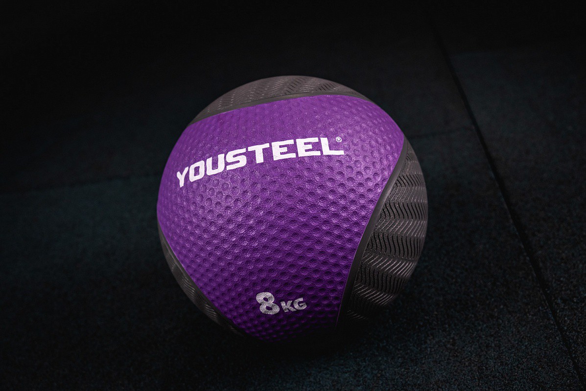 Резиновый медицинбол 8кг YOUSTEEL