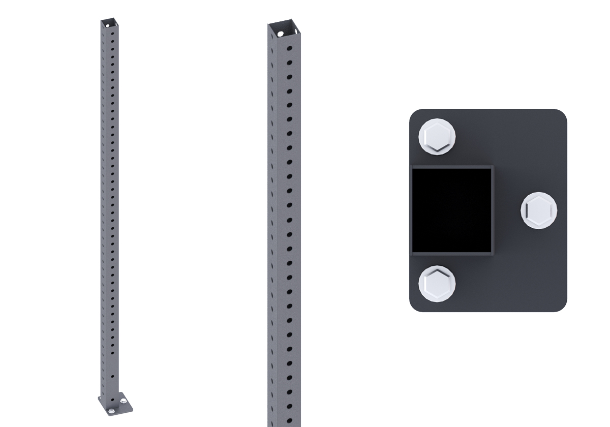 HARD Стойка 2465мм с отверстиями короткая , черная — изображение 2