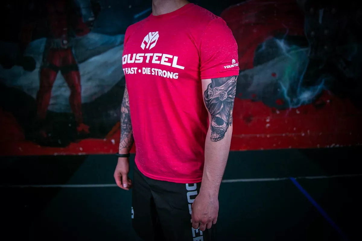 Футболка мужская YOUSTEEL TH, Красный меланж (HR), XXL — изображение 2