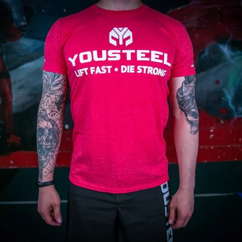 Футболка мужская YOUSTEEL TH, Красный меланж (HR), M